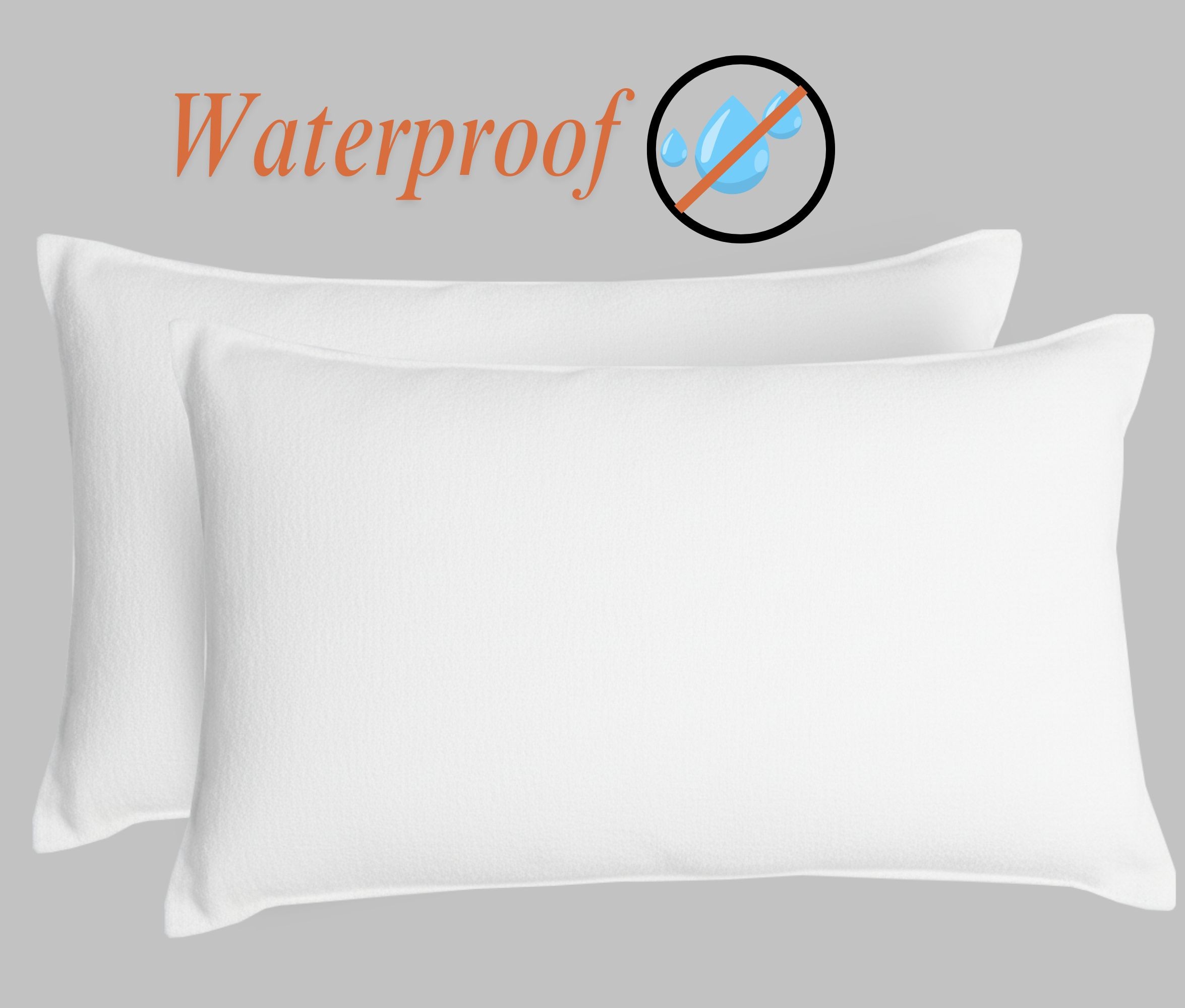 Waterproof Pillow Cover Terry Fabric Zip close | White Color