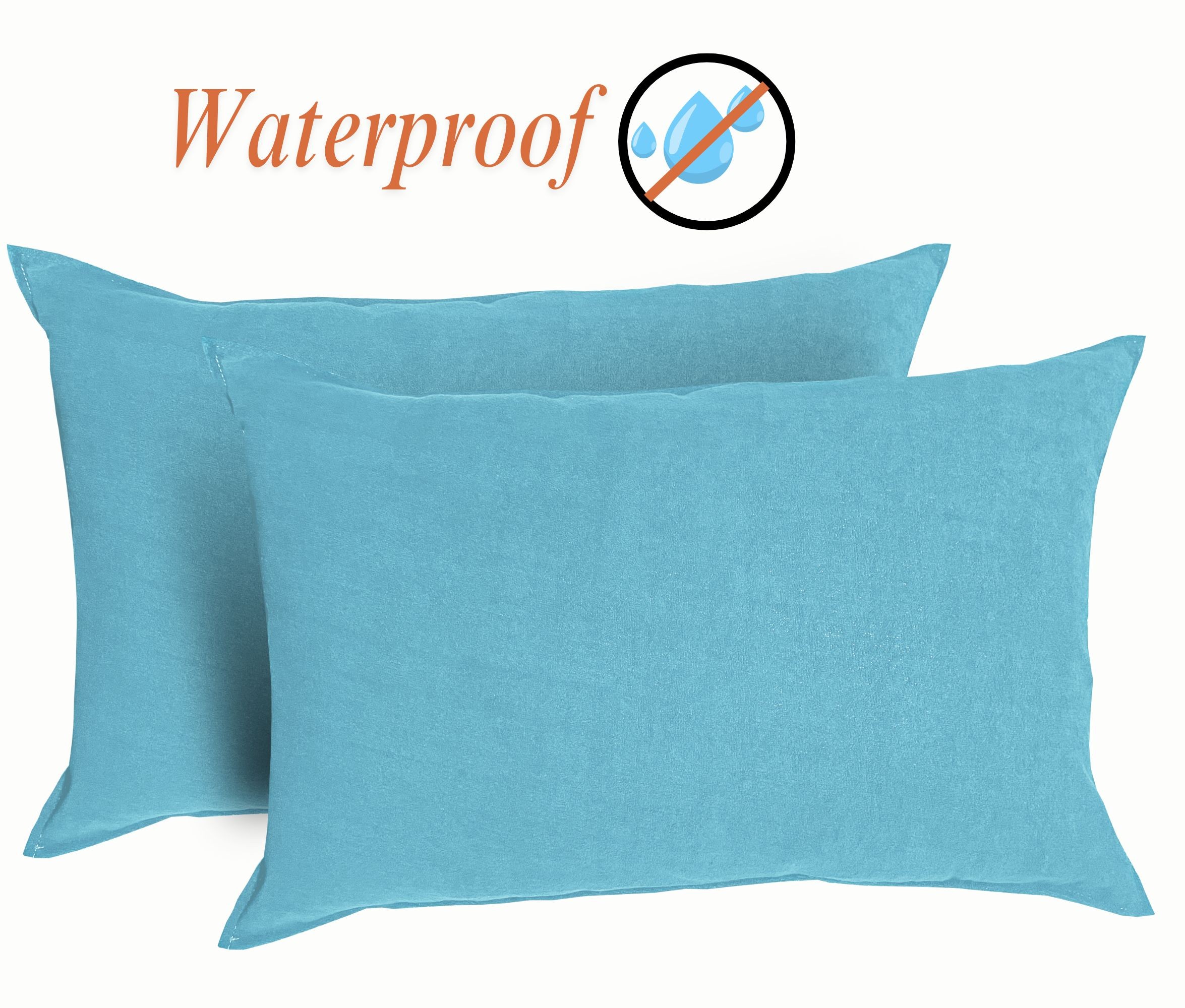 Waterproof Pillow Cover Terry Fabric Zip close | Sky Color