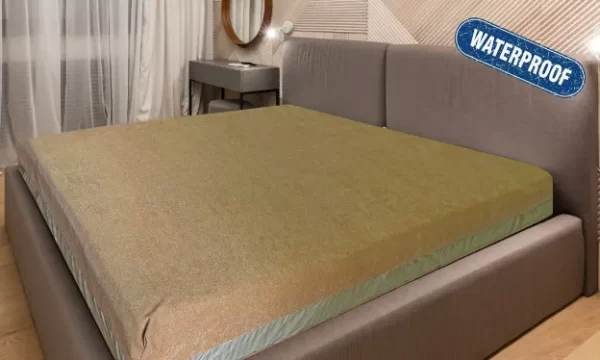 zipper waterproof mattress cover beige